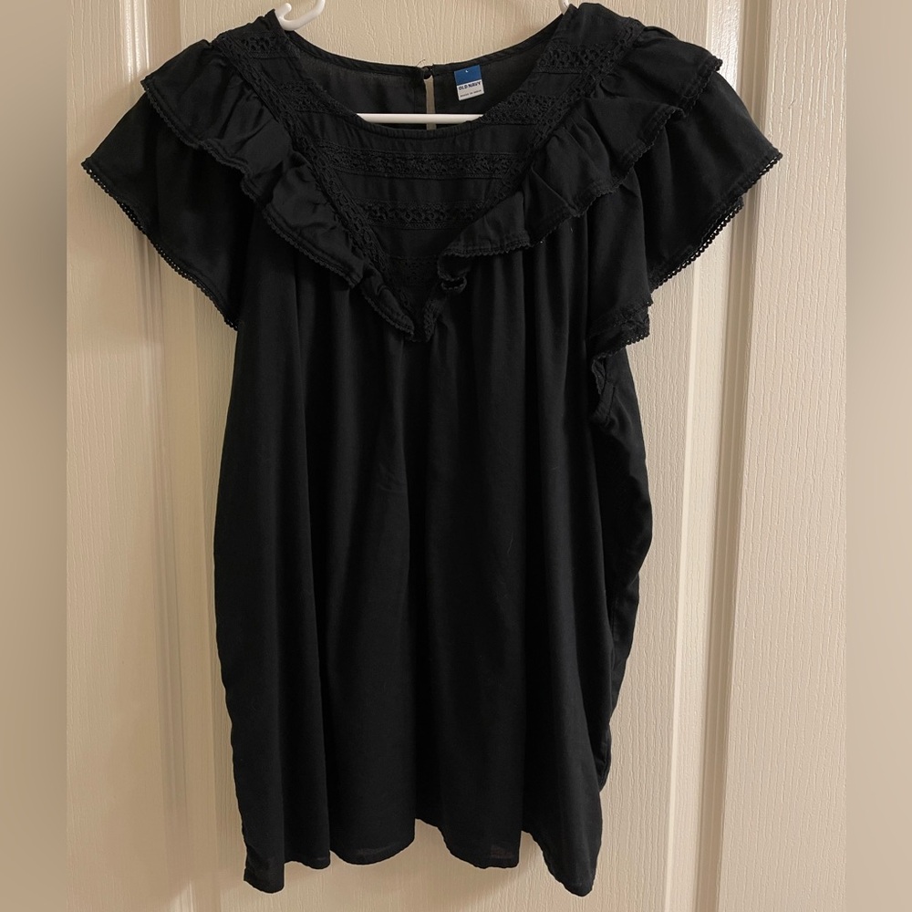 Old Navy Black Ruffle Top